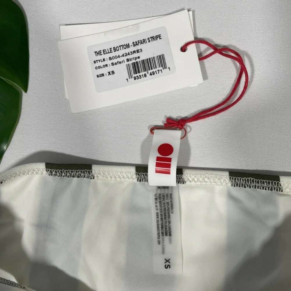 NEW Solid & Striped [‎ SZ XS ] Elle Bikini Bottom Safari Stripe